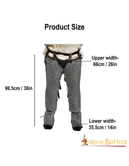 Steel chain mail pants with 6 mm rings.