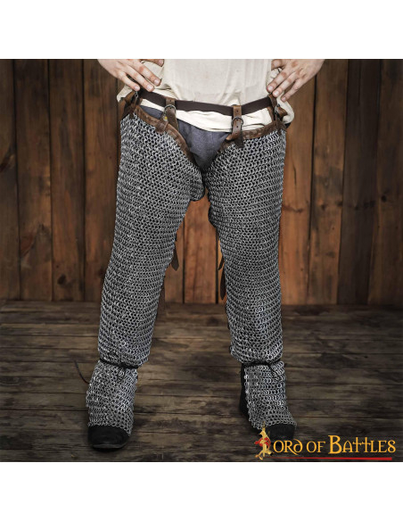 Steel chain mail pants with 6 mm rings.