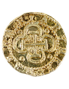 2 Escudos golden coin, 3 cms. 2
