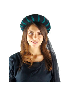Medieval headdress for women, black-green