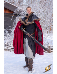 Sheath with belt for swords in synthetic leather,...