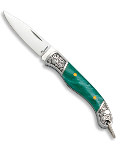 Green acrylic Albainox brand knife (4.20 cm)