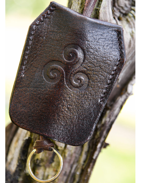 Celtic Leather Keychain with...