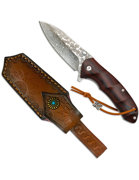 Albainox Damascus steel brand knife,...