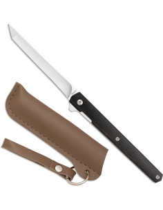 Albainox black wood brand knife with sheath (9.30 cm.)