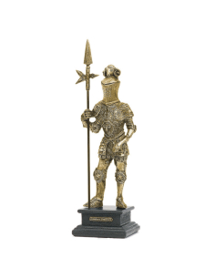 16th century warrior figure with miniature halberd, 23 cm.