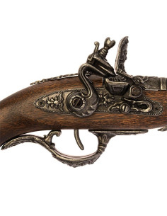 18th century blued flintlock Terzetta pistol 2