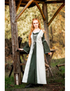Medieval dress model Amalia, natural-green