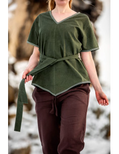 Medieval tunic for women Matilda model, green 2
