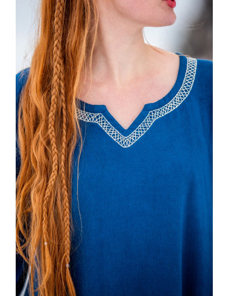 Viking cotton dress Brígida model, blue