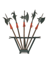 Set of 5 medieval halberds with miniature stand (30x33 cm.)