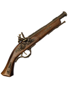 Brass Brescia flintlock pistol, 17th century