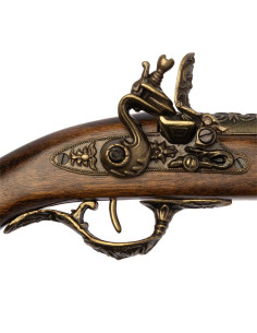 Brass Brescia flintlock pistol, 17th century 2