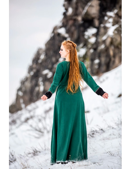 Freya long Viking dress, green