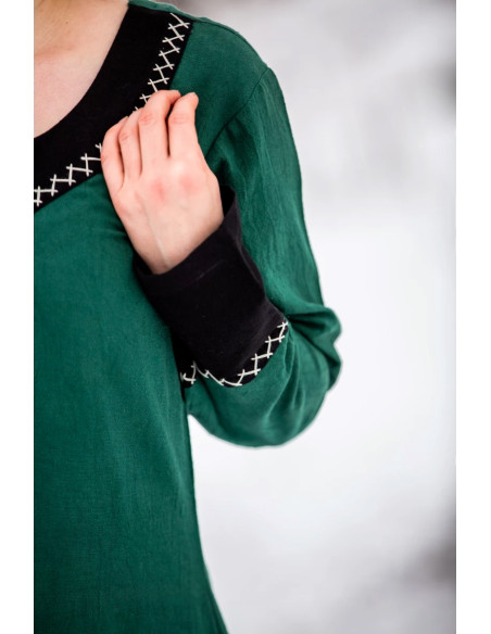 Freya long Viking dress, green
