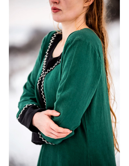 Freya long Viking dress, green