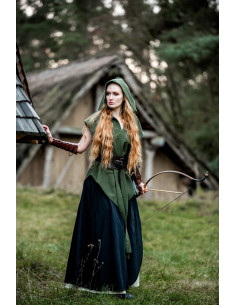 Green medieval archer's tunic, Aldón model, unisex 2