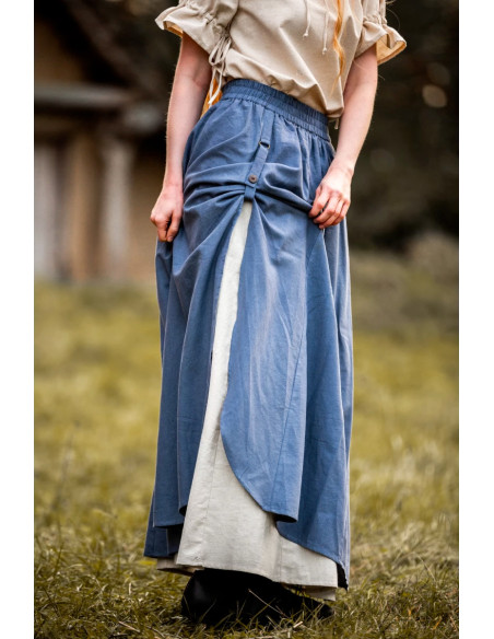 Medieval skirt Elise model, natural blue Medieval skirt Elise model, natural blue