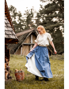 Medieval skirt Elise model, natural blue 2