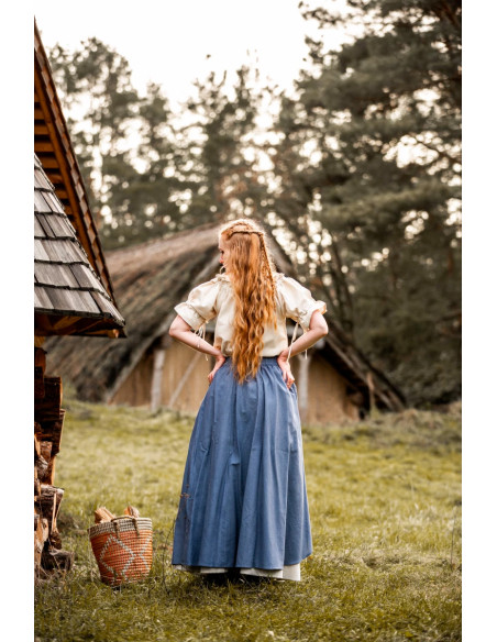 Medieval skirt Elise model, natural blue Medieval skirt Elise model, natural blue
