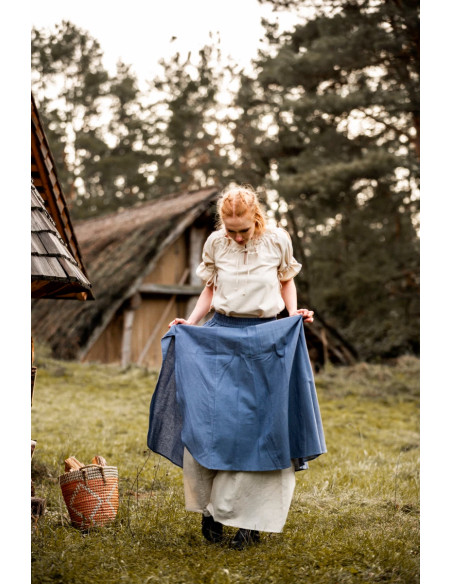 Medieval skirt Elise model, natural blue Medieval skirt Elise model, natural blue