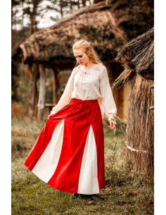 Medieval skirt model Isabella, red-natural 2