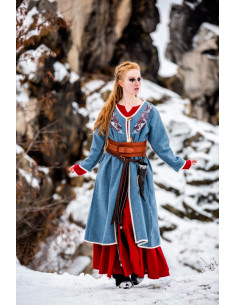 Viking coat for women Birka Skadi model, blue