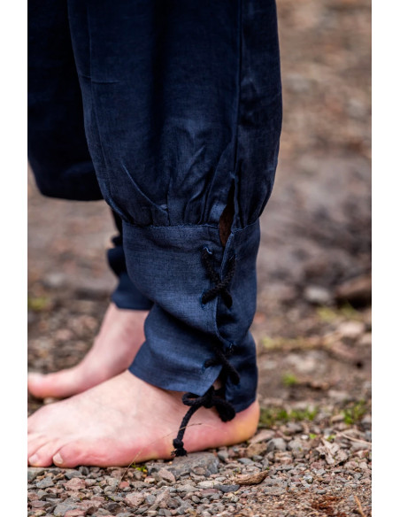 Wodan linen Viking pants, dark blue