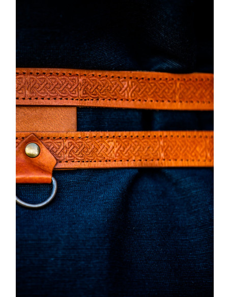 Viking double belt in light brown...