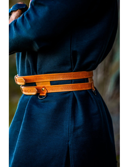 Viking double belt in light brown...