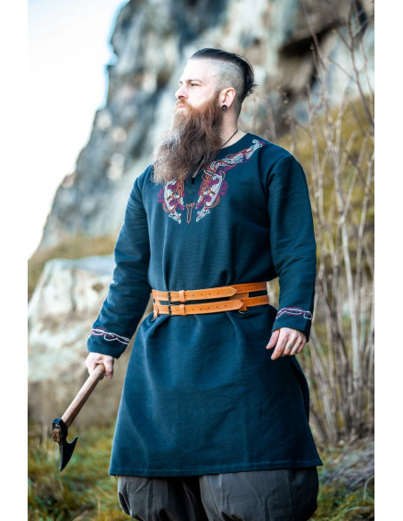 Viking double belt in light brown...