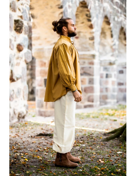 Medieval shirt with high neck laces,... Medieval shirt with high neck laces,...