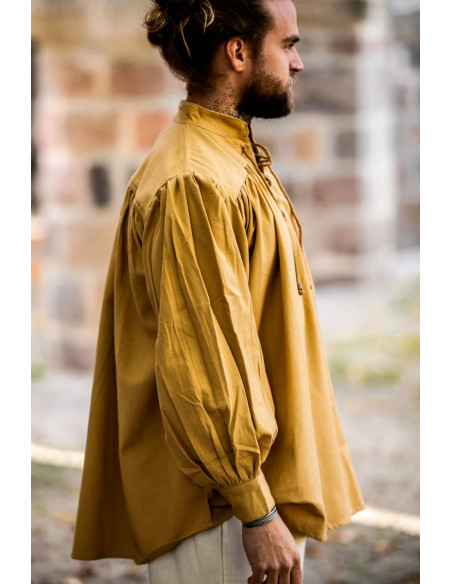 Medieval shirt with high neck laces,... Medieval shirt with high neck laces,...