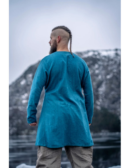 Viking linen tunic Ragnar model, blue...