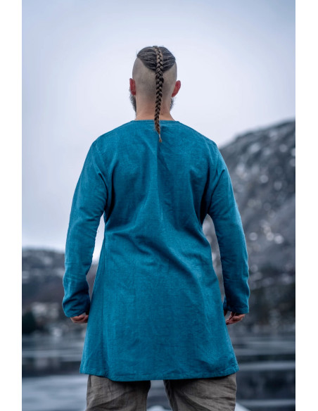 Viking linen tunic Ragnar model, blue...