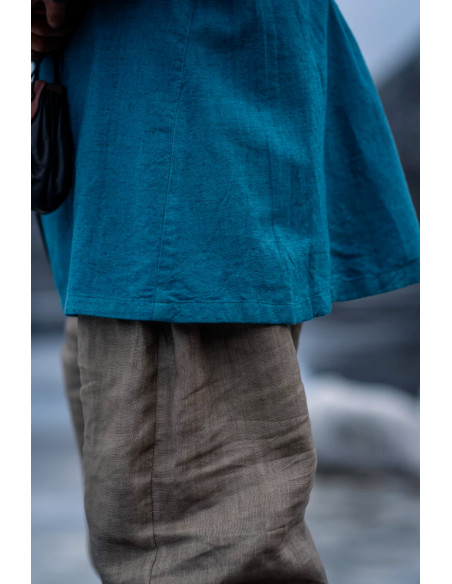 Viking linen tunic Ragnar model, blue...
