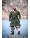 Snorri Viking tunic with Urnes style hand embroidery, green