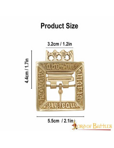 Solid brass buckle from the 15th century (5.5 x 4.4 cm) 2