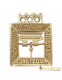 Solid brass buckle from the 15th century (5.5 x 4.4 cm)