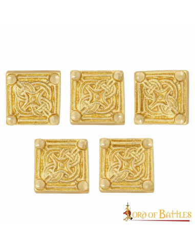 Pack of 5 solid brass medieval Viking ornaments