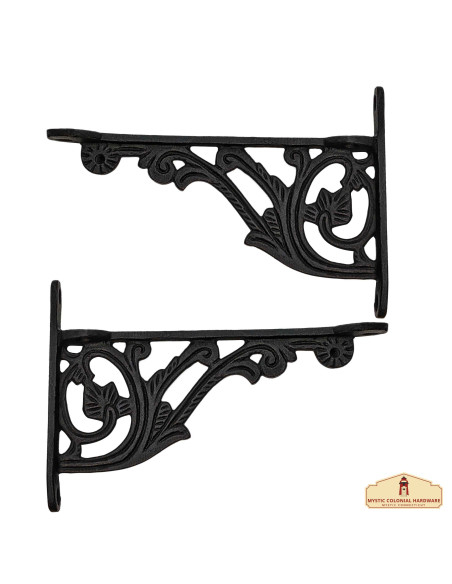 Set of 2 Medieval wrought iron shelf...