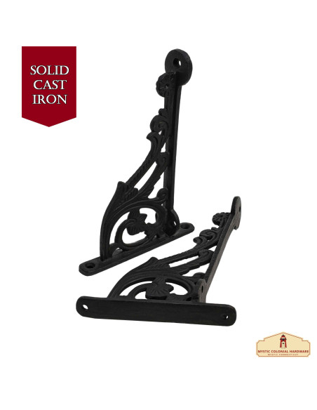 Set of 2 Medieval wrought iron shelf...