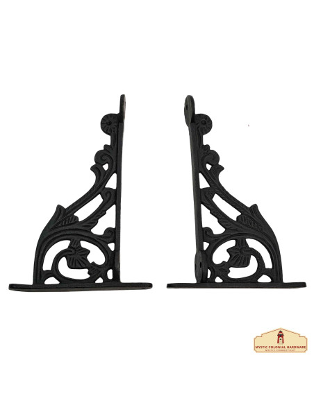 Set of 2 Medieval wrought iron shelf...