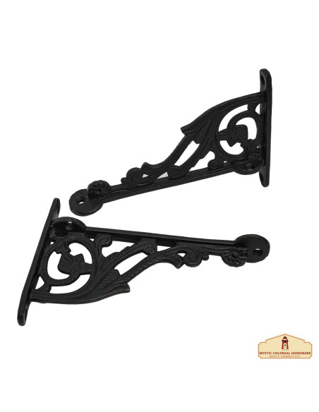 Set of 2 Medieval wrought iron shelf...