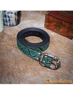 Medieval belt with floral design - green 2