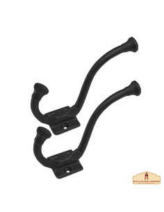 Set of 2 wall supports, hook type, wrought iron to hang