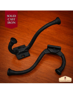 Set of 2 wall supports, hook type, wrought iron to hang 2