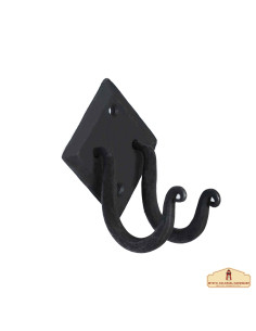 Double spiral wrought iron support for hanging