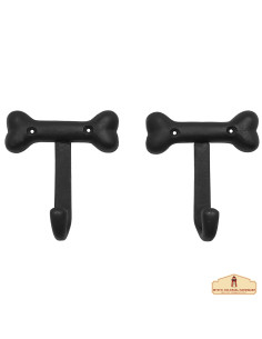 Set of 2 wall supports, bone type, wrought iron to hang