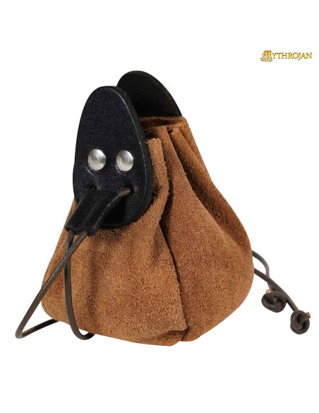 Medieval brown and black leather bag... Medieval brown and black leather bag...